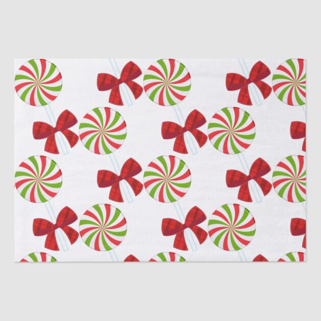 Papier Mousseline Bonbons de Noël personnalisés et ours en peluche a (Recto)