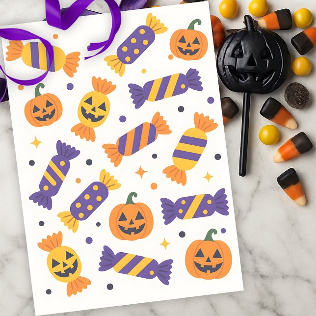 Papier Mousseline Bonbons d'Halloween et Jack-o-Lanterns (Créateur téléchargé)