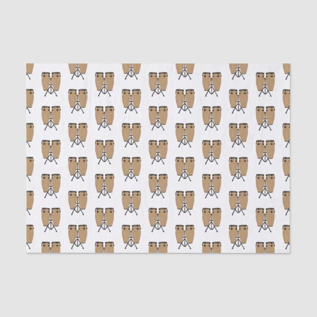 Papier Mousseline Bongo, dessin animé de batterie (Recto)