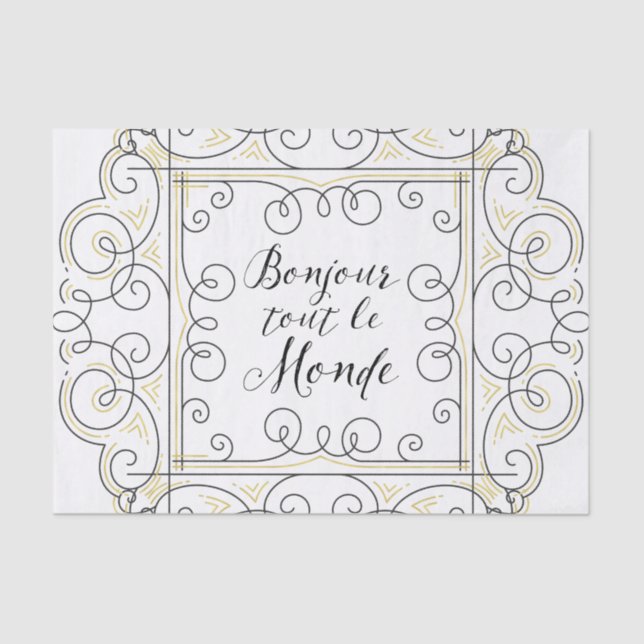 Papier Mousseline Bonjour chacun - la salutation de professeur (Recto)