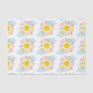 Papier Mousseline Bonjour Sunshine Girl Baby shower papier de tissus