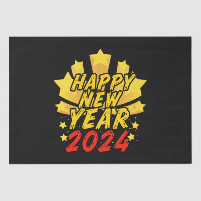 Papier Mousseline Bonne année 2024  (Recto)