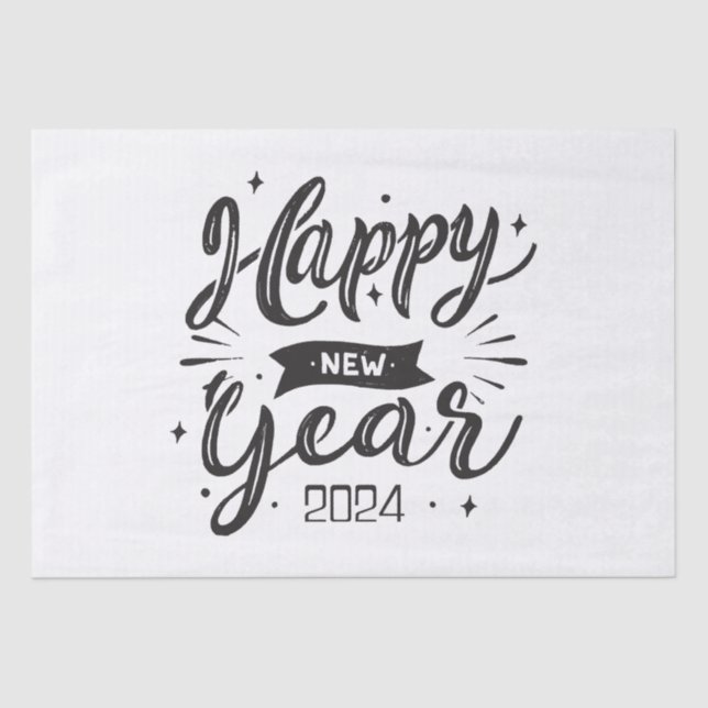 Papier Mousseline Bonne année 2024 (Recto)