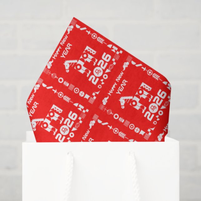 Papier Mousseline Bonne année 2026 (Sac cadeau)