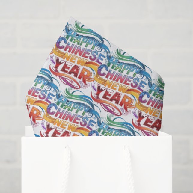 Papier Mousseline Bonne année chinoise  (Sac cadeau)