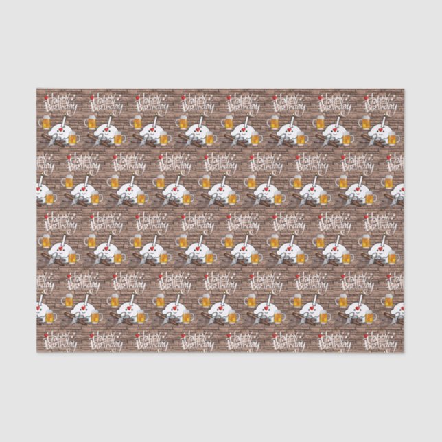 Papier Mousseline Bonne bière papier Tissue Anniversaire (Recto)