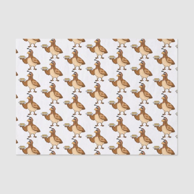 Papier Mousseline Bonne caille avec dessin animé d'oeufs (Recto)