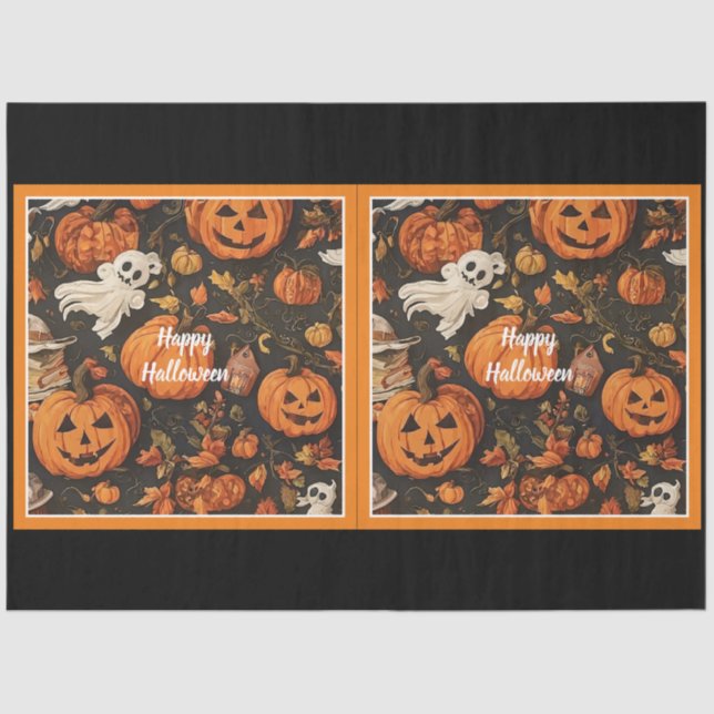 Papier Mousseline Bonne collection Vintage d'Halloween (Recto)
