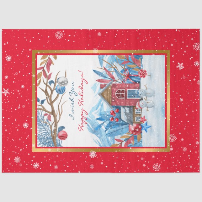 Papier Mousseline Bonne Personnaliser Snowman (Recto)