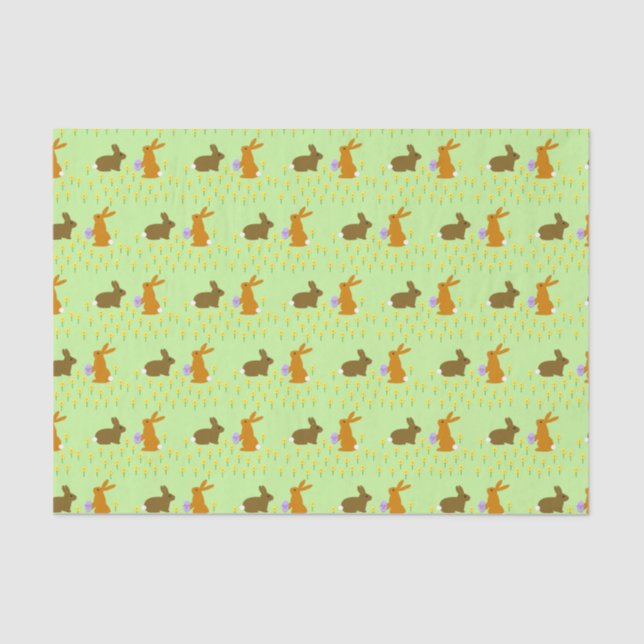 Papier Mousseline Bonnets de Pâques et jonquilles (Recto)