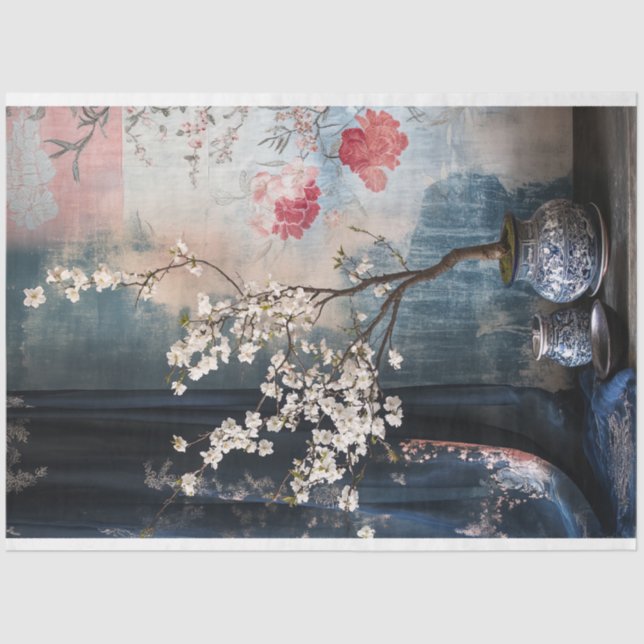 Papier Mousseline Bonsai Fleur Orientale Nature morte (Recto)