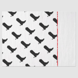 Papier Mousseline Boot Cowboy Spire Silhouette Motif Bandana trim