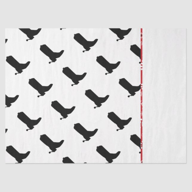 Papier Mousseline Boot Cowboy Spire Silhouette Motif Bandana trim (Recto)