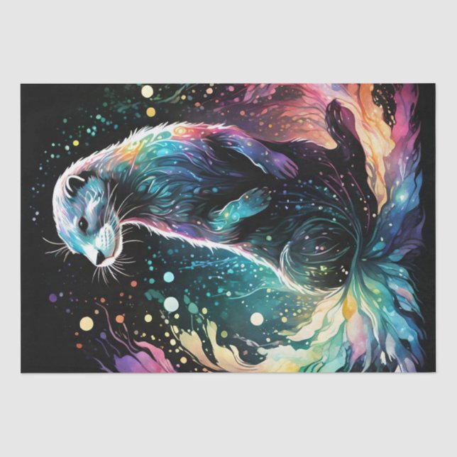 Papier Mousseline Bord Spectrum : Les Otter Glow (Recto)