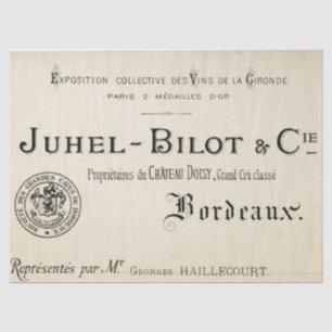 Papier Mousseline Bordeaux Vin Vintage Typographie Française Découpa