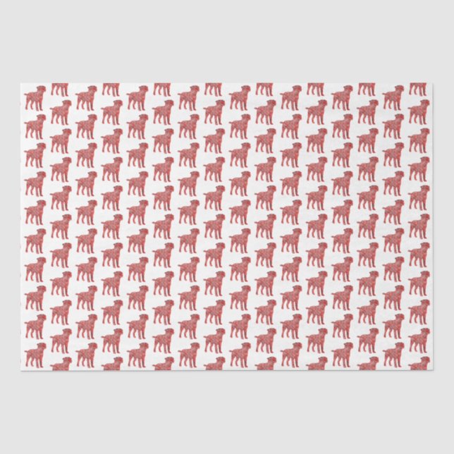 Papier Mousseline Bordure Terrier Chien de Noël Silhouette Blanc (Recto)