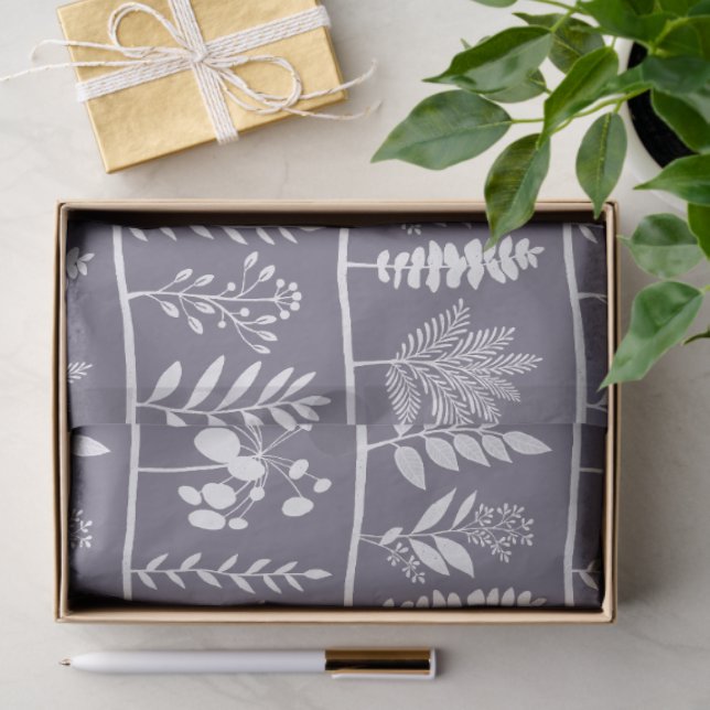 Papier Mousseline Botanic Rhythm Botanical Silhouettes Mute Lavender (Cadeau)
