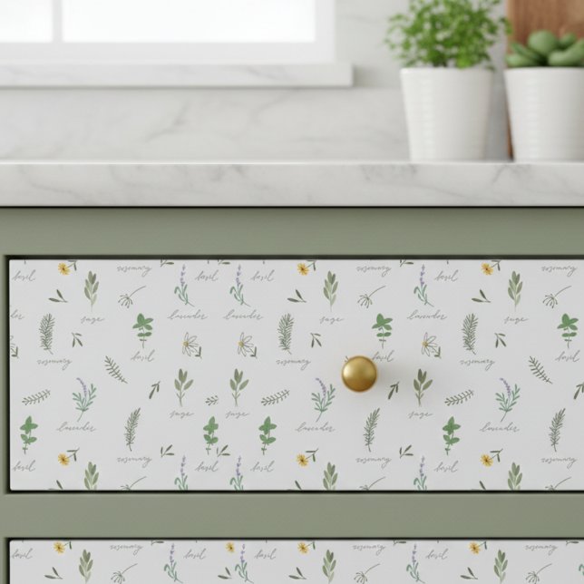 Papier Mousseline Botanical Cottagecore Decoupage (whimsical cottagecore floral herb decoupage paper for gift wrap and kitchen decor)