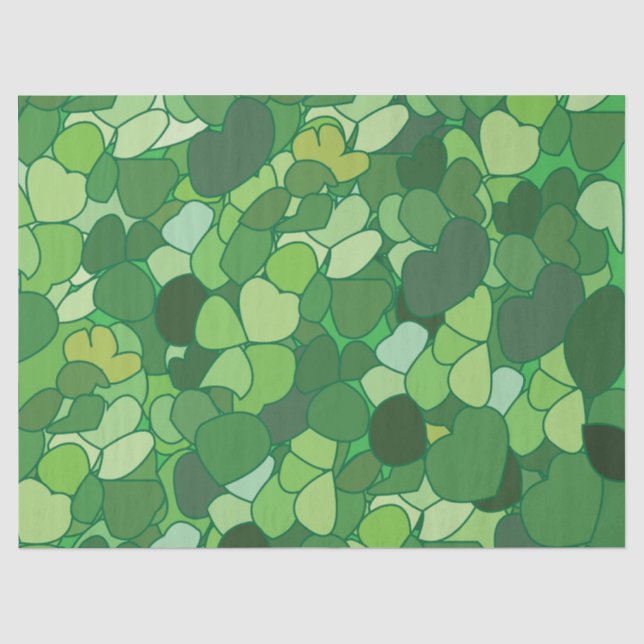 Papier Mousseline Botanique Feuille Verte (Recto)