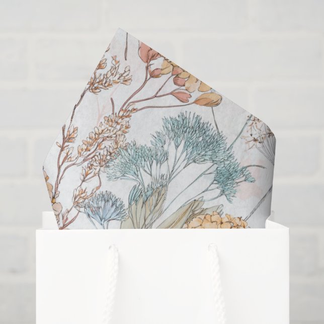 Papier Mousseline Botanique Fleur Sauvage (Sac cadeau)
