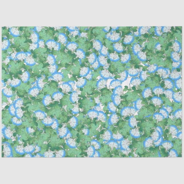 Papier Mousseline Botanique Morning Glory Floral Tissue Paper (Recto)