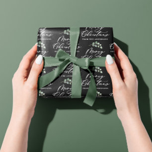 Papier Mousseline Botanique noire élégant cadeau familial moderne en