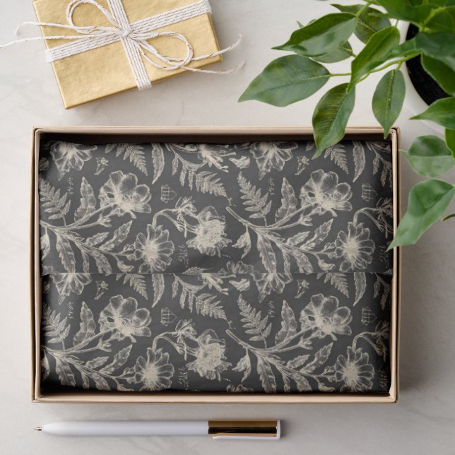 Papier Mousseline Botaniques Vintage (Cadeau)