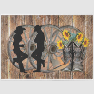 Papier Mousseline Botte de cowboy de l'Ouest Casquette tournesol Wag