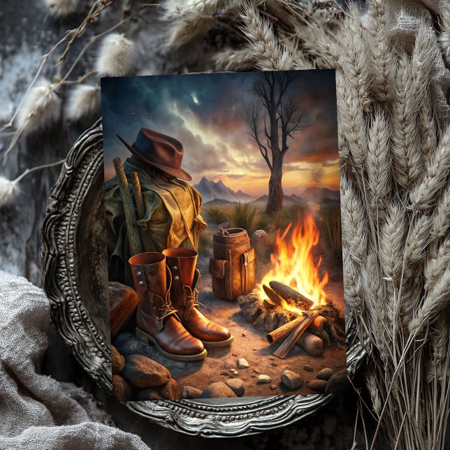 Papier Mousseline Botte de cowboy Ouest sauvage de l'Ouest feu prair (Western wild west cowboy boots fire prairie tissue paper)