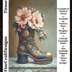 Papier Mousseline Botte extrême Steampunk amusante, découpage floral