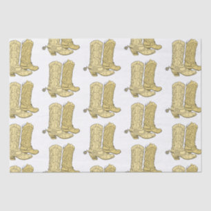 Papier Mousseline Bottes Cowboy