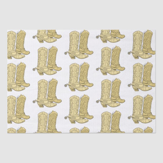 Papier Mousseline Bottes Cowboy (Recto)