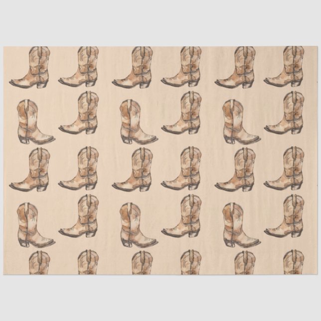 Papier Mousseline Bottes de cow-boy vintage (Recto)