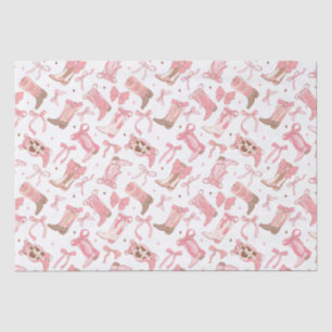 Papier Mousseline Bottes de rodéo roses occidentales avec noeuds pap