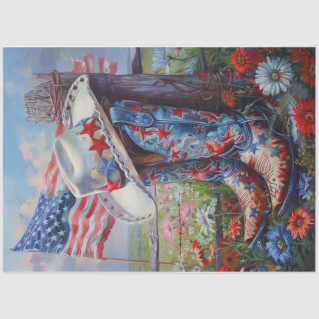 Papier Mousseline Bottes patriotiques (Recto)