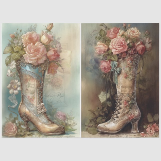 Papier Mousseline Bottes victoriennes (Recto)