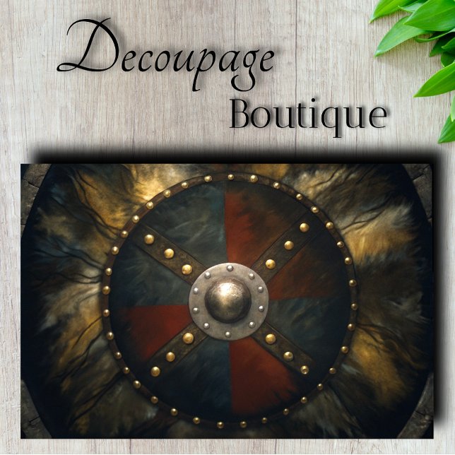 Papier Mousseline Bouclier Viking en découpage (Viking Shield Decoupage Tissue Paper)