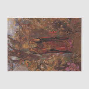 Papier Mousseline Bouddha marche parmi les fleurs par Odilon Redon
