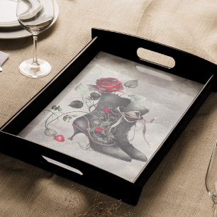 Papier Mousseline Boudoir Boites de Roses Rouge Victorienne Antiqu