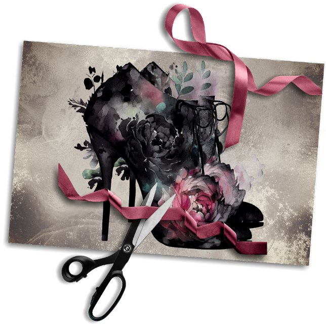 Papier Mousseline Boudoir | Booties à talon élevé rose victorien (Créateur téléchargé)