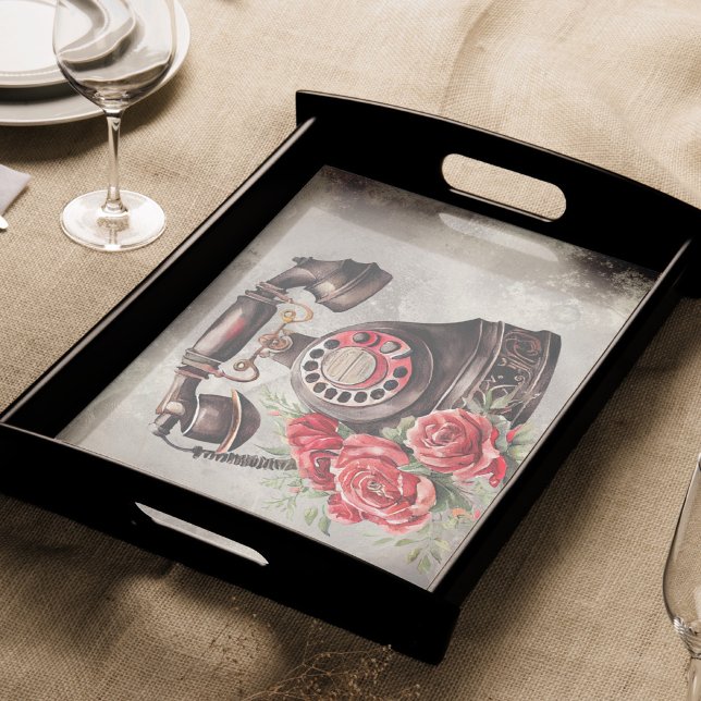 Papier Mousseline Boudoir victorien | Antique Gold Rose Téléphone (Créateur téléchargé)