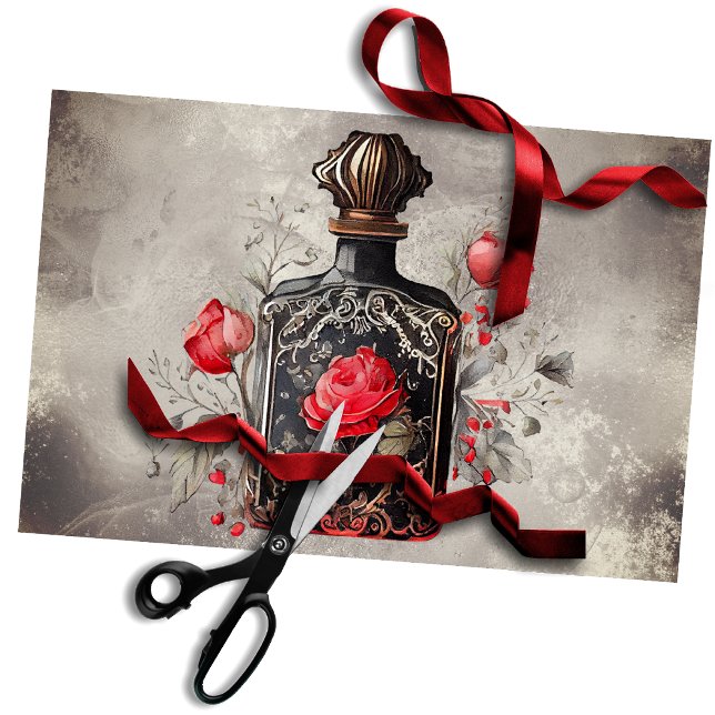 Papier Mousseline Boudoir victorien | Vielle Bouteille De Parfum Ave (Créateur téléchargé)