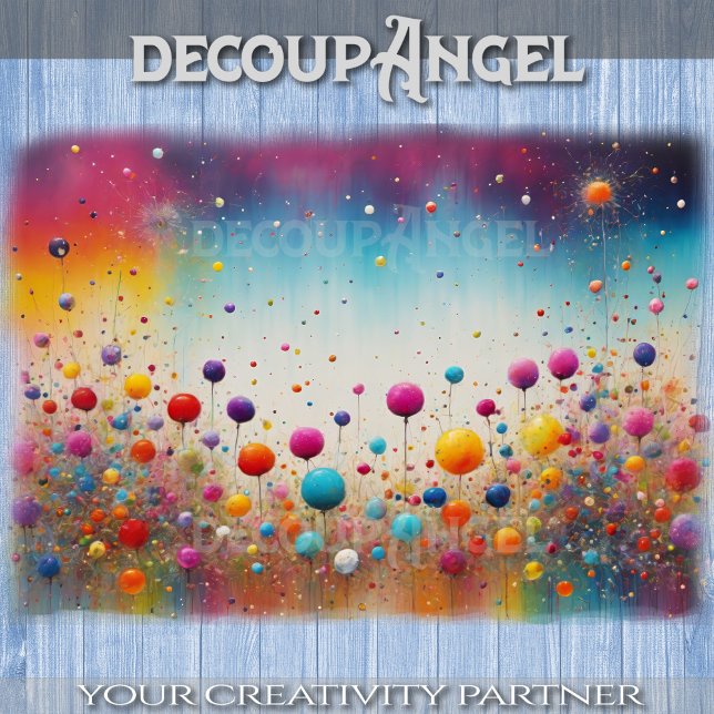 Papier Mousseline Bouffon coloré Dandelion - Découpage - (Créateur téléchargé)