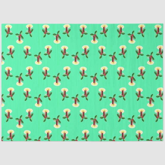 Papier Mousseline Bougie Bourgogne avec saint Noël (Recto)
