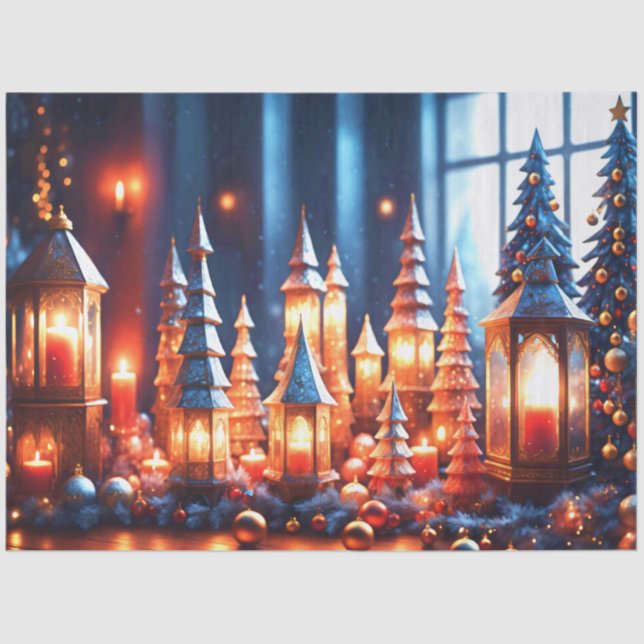 Papier Mousseline Bougies de Noël magiques (Recto)