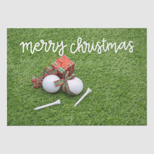 Papier Mousseline Boule de golf avec cadeaux de Noël vert (Recto)