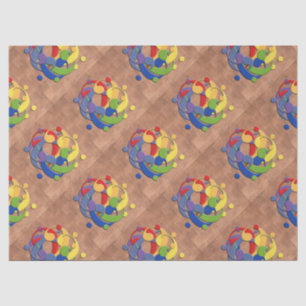 Papier Mousseline Boule de puzzle d'arc-en-ciel de clef basse sur
