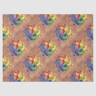 Papier Mousseline Boule de puzzle d'arc-en-ciel de clef basse sur