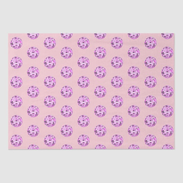 Papier Mousseline Boule moderne rose violet Disco Motif Pastel rose (Recto)