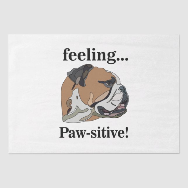 Papier Mousseline Bouledogue anglais Feeling Pawsitive Fête d'annive (Recto)